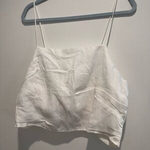 H&M White Cropped Camisole with Spaghetti Straps
